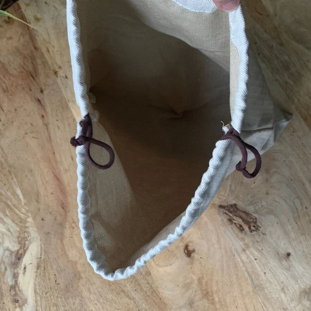 Hermes White and Purple Dust Bag